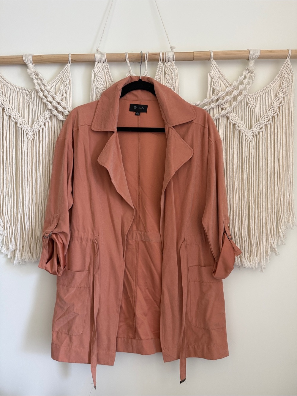 Lightweight Rust Pink Trench Jacket